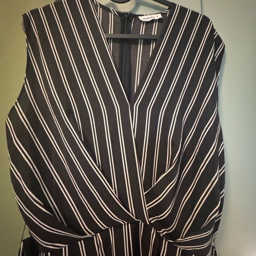 Marina V striped jumpsuit like new, black and white, size M