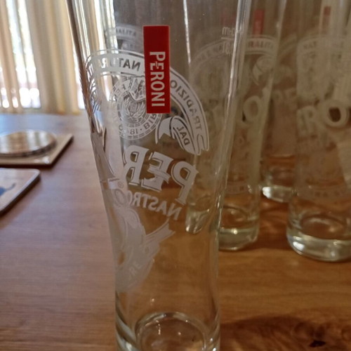 Peroni Beer Glasses Set of 6 300ml New