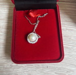 En Chriso Sterling Silver Pearl Pendant Necklace like new