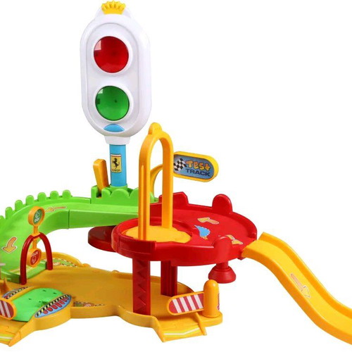 Children's track with car used, sounds and lights working