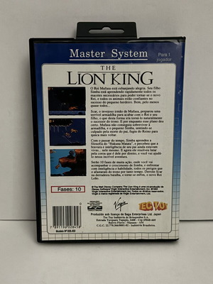 The Lion King Sega Master System game used, TecToy Brazilian edition