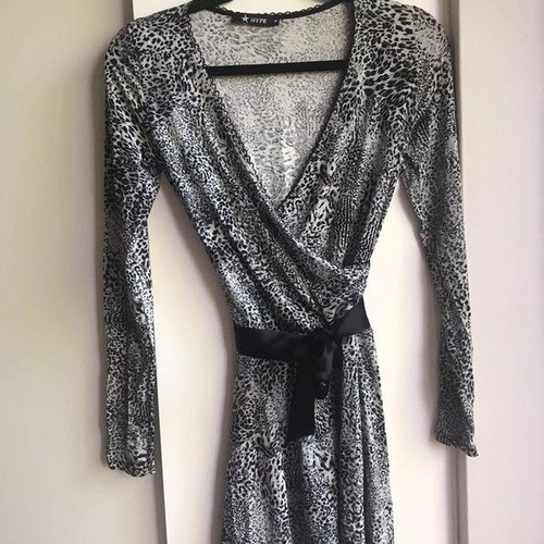 Hype Women's Mini Dress Animal Print Like New With Satin Belt