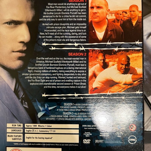 Prison Break boxset seasons 1 and 2, 12 DVDs, like new without Greek subtitles