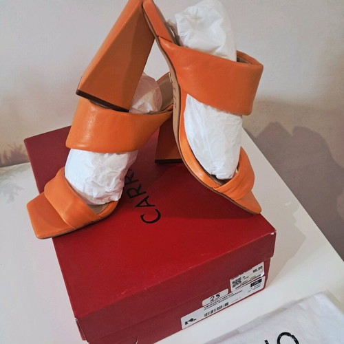 Carrano orange heeled sandals like new, size 36, 10 cm heel