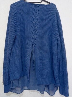 Pullover with transparency like new, blue and purple