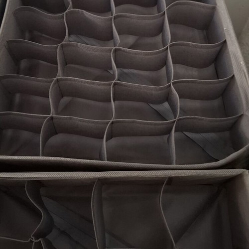 Set of 4 fabric drawer organizers new, gray