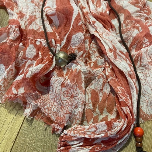 Boho blouse top with wooden beads, like new, summer style