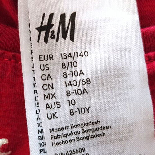 Children's pajama used for 8-10 years H&M red