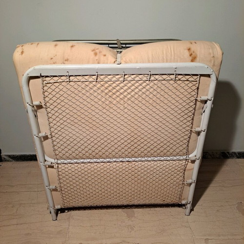 Folding metal beds used, set of two, 200x85 cm