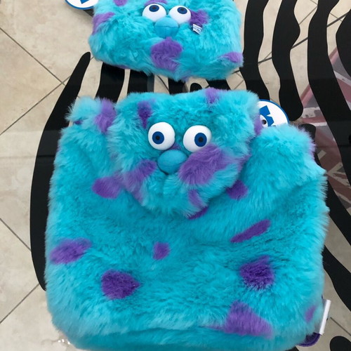 Monsters Inc Sully Soft Furry school bag and wallet set new