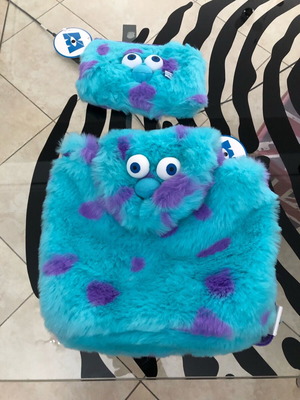 Monsters Inc Sully Soft Furry school bag and wallet set new