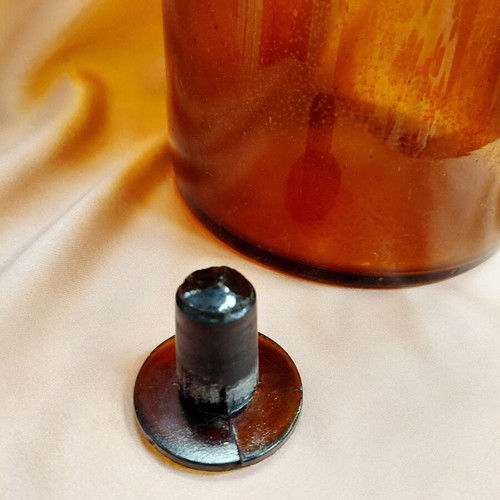 Pharmacy bottles used, set of three amber 1960s