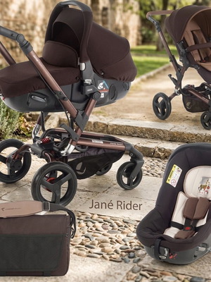 Jane Rider 3in1 stroller system, brown/bronze