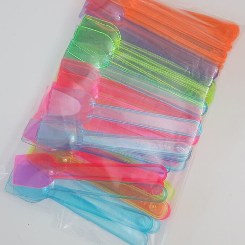 Set of 50 colorful plastic spoons new