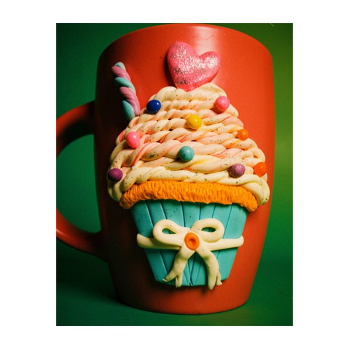 Handmade mug with cupcake new