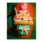Handmade mug with cupcake new