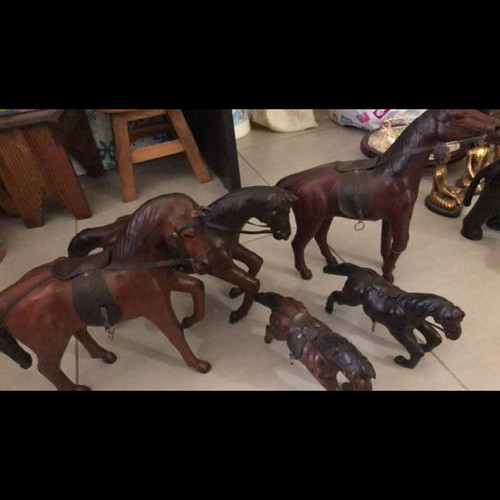 Wooden horses set of 5 pieces