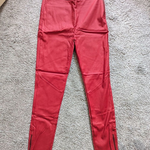 Pull & Bear faux leather pants new, red, size S
