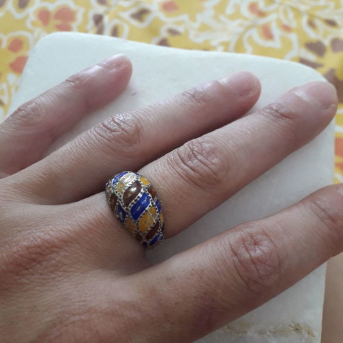 Silver ring used vintage with hallmark