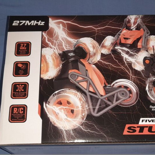 Remote control vehicle 5 wheels new, orange-black