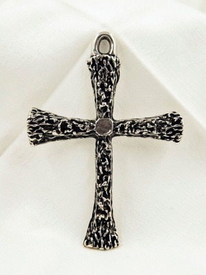 Σταυρός λαιμού Ζάμακ επάργυρος καινούργιος, ασημί