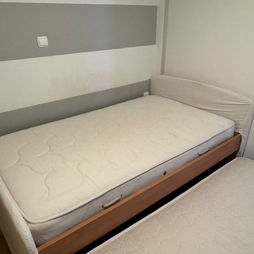 Half-Double Bed with Trundle, Two Mattresses and Suitable Sheets Like New