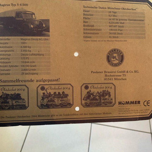Paulaner Oktoberfest 2004 miniature new collectible