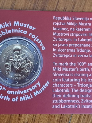 2 ευρώ coincard Σλοβενία 2025 Miki muster s birth καινούργιο