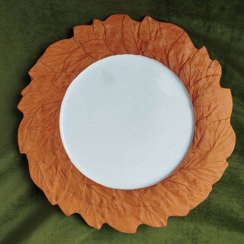 Ceramic serving platter "Lemon Leaf" like new