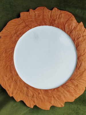 Ceramic serving platter "Lemon Leaf" like new