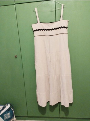 Kate London dress cream crinkled cotton new, size XL