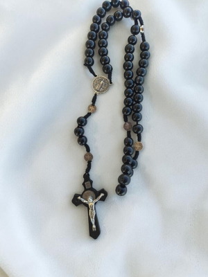 Crucifix with Wooden Beads new