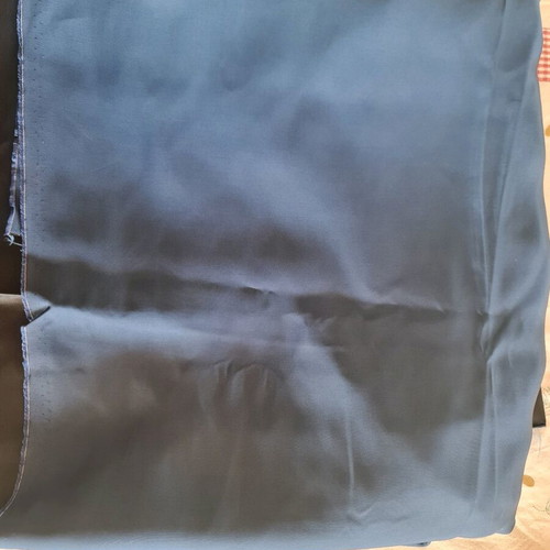 Blue satin fabric for dress like new, 2.46 × 1 meter