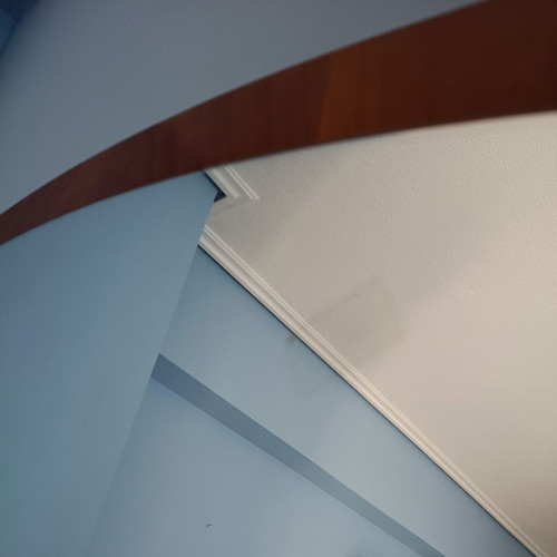 Wooden wall mirror, large with rear mounts, 95x89 cm