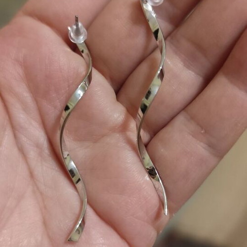 Silver Earrings made of Stainless Steel new