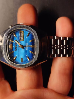 Orient Automatic 21 Jewels used men's watch blue silver