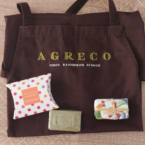 Agreco Farms Traditional Olive Oil Soap Set with Cooking Apron