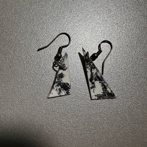 Handmade earrings like new made from recycled plastic