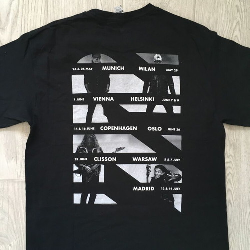 Metallica 2023 M72 North American Tour Concert Dates Band Faces T-shirt L like new, black