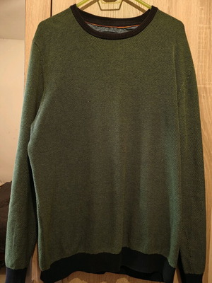 Paul R Smith cotton men's sweater XXL used light green and navy blue