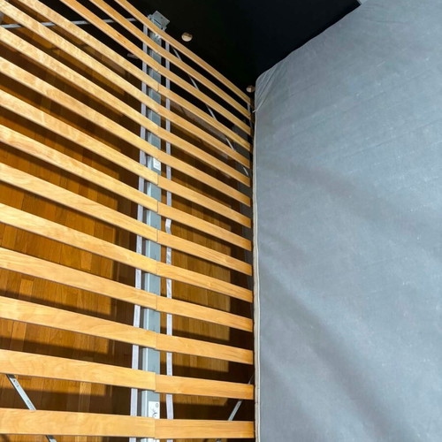 IKEA Luröy semi-double bed with mattress and slats, wenge color