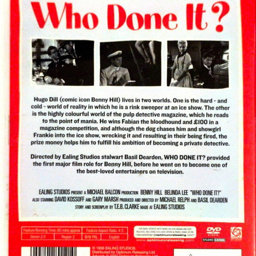 Who Done It DVD comedy movie with Benny Hill used, no subtitles