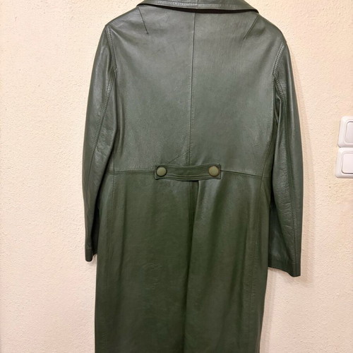 Leather coat new, women's cypress green, size XXXL