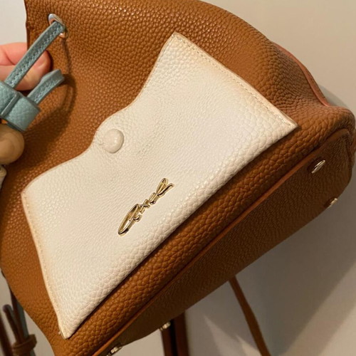Axel medium crossbody bag used, white and brown