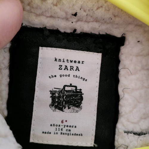 Zara kids jacket grey with inner fur like new, 6 years old