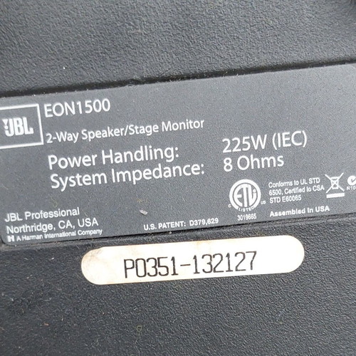 JBL EON1500 Two-Way Speaker Like New
