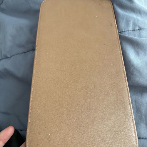 Leather base for bags used, brown 15x30 cm