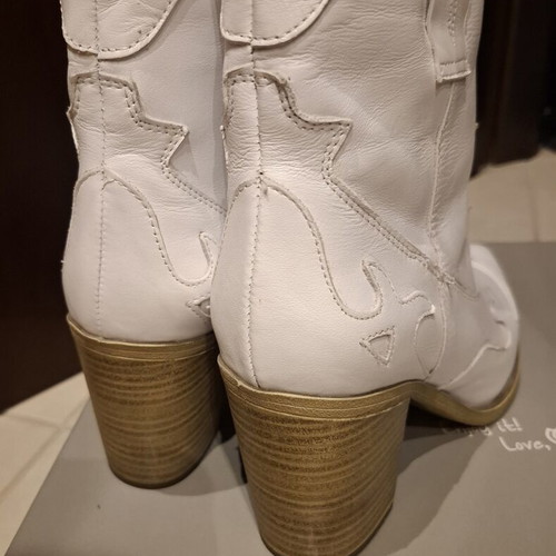 Migato western cowboy boots white size 38 new
