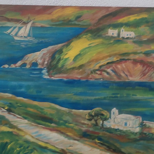 N.Lytras oil painting used 60x40 cm without frame