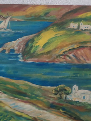 N.Lytras oil painting used 60x40 cm without frame